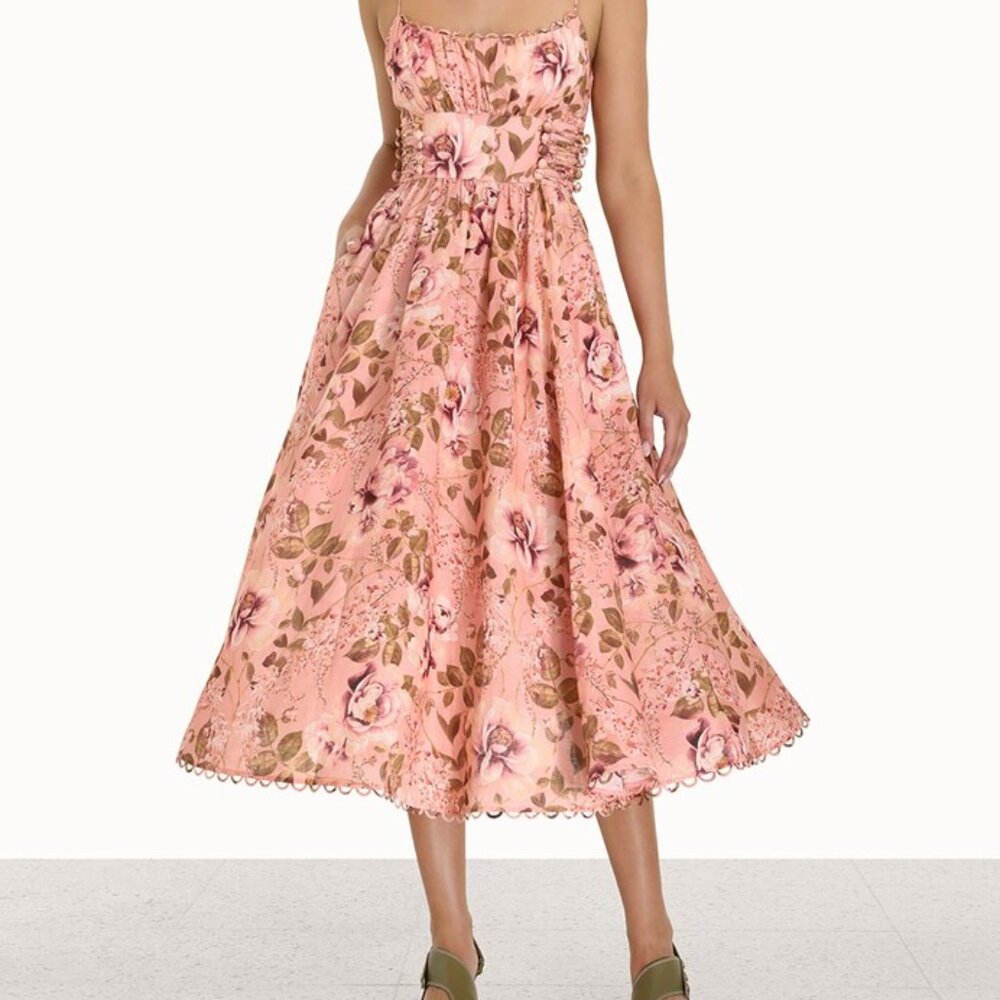 Zimmermann Rosa Linen Midi Dress - Size 0P (Exellent Condition / Worn Once) - Picture 2 of 6